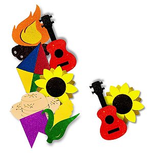300 Mini Aplique EVA Enfeite Festa Junina Variados 3,5cm