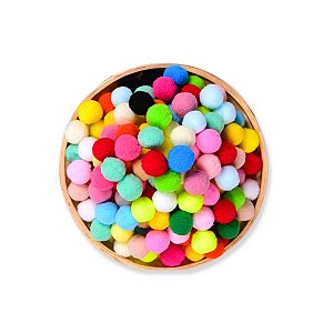 300 Pompom Bolinha Tabela 01 Pelinho Poliéster Colorido Fofo 14mm