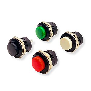 30 Botão Buzina Push Sem Trava Buttom R13-507 Universal