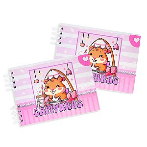 03 Livro Colorir Pintar Capivara Menina Capa Dura Folha 180g