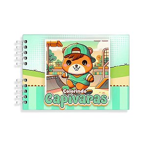 01 Livro Capivara Meninos Colorindo Capa Dura Holográfica