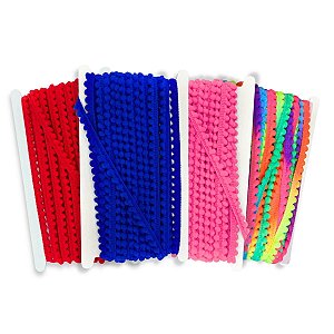 50 Metros Pom Pom Fita Grelot Artesanato 10mm Poliéster Tabela 01
