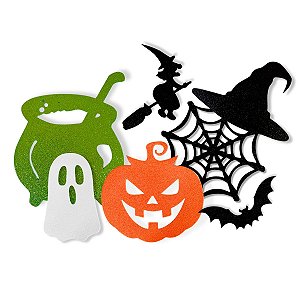 300 Aplique EVA Mini Enfeite Decoração Halloween 6,0cm