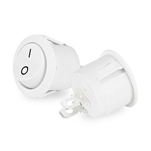 05 Botão Tic Tac Branco KCD1-106 Gangorra On/Off Interruptor