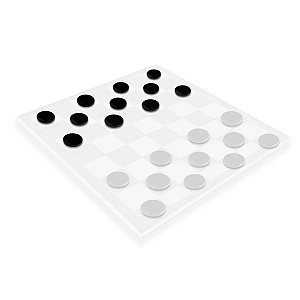 01 Jogo De Damas Tabuleiro Mesa Acrílico Transparente Dupla