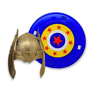 kit Brinquedo Infantil Escudo Máscara Super Heróis