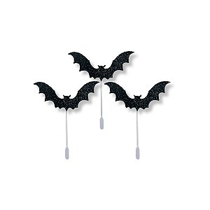 30 Enfeite Palito Toppers Docinhos Morcego Festa Halloween