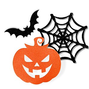 06 Enfeite Eva Glitter Painel Halloween Festa Terror  45cm
