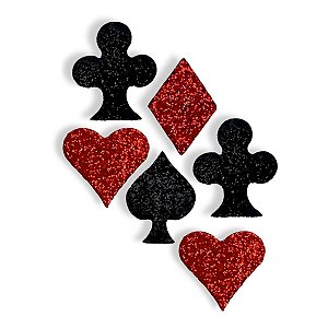 Kit 72 Enfeite Decoração Eva Artesanato Naipe Baralho 10,0cm