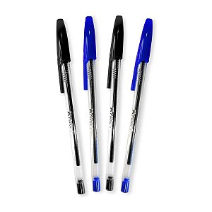 Kit 50 Canetas Esferográficas Cristal Material Escolar Média