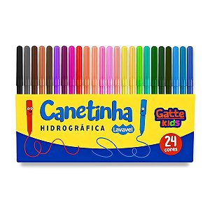 Kit 03 Pacote Canetinha Hidrográfica Com 24 Cores Colorir
