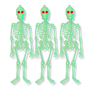 06 Enfeite Esqueleto Decoração Festa Halloween Bruxa Neon