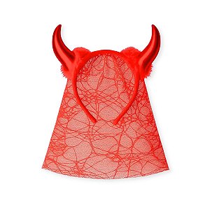 03 Tiara Diabinha Halloween Festa Fantasia Dia das Bruxas