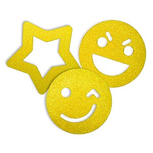 Kit 01 Enfeite Mural Aplique Decoração Painel Eva Emoji 40cm