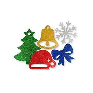 50 Aplique Enfeite Laço Decoração Natal Eva 2,5cm Sortidos