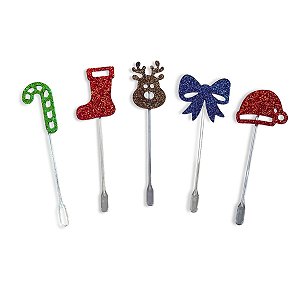 Kit 30 Enfeite Palito Decoração Natalina Topper Doce Natal