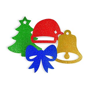 Kit 15 Apliques Eva Decoração Natal Enfeite 20,0cm Sortidos