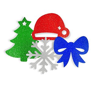 Kit 03 Apliques Enfeite Eva Decoração Natal 40,0cm Sortidos