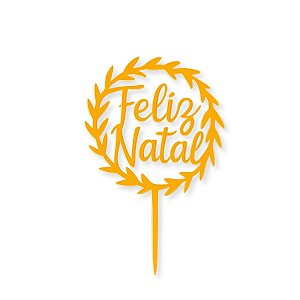 01 Topo Bolo Guirlanda Feliz Natal Enfeite Natalino