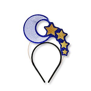 01 Tiara Lua Acessório Fantasia Bloquinho Festa Carnaval