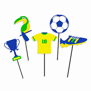60 Topper variados Brasil Copa Do Mundo Decoração Para Bolo