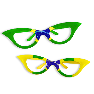Kit 06 Óculos Brasil Copa Mundo Torcida Carnaval Futebol