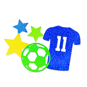 10 Aplique Mural EVA Copa Mural Brasil Decoração Festa 10cm