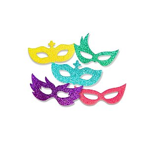 50 Aplique Máscara 6cm Eva Artesanato Bloquinho Carnaval