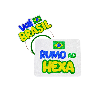 01 Tiara Eva + Placa Vai Brasil Copa Mundo Festa Fantasia