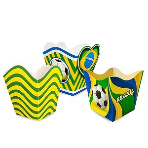Kit 60 Cachepot Copa mundo Enfeite Mesa Decoração