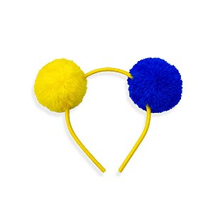 01 Tiara Pompom pelúcia Copa Mundo Brasil Cabelo Arco 70mm