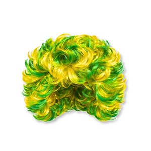 Peruca Curta Verde Amarela Copa Brasil Futebol Torcedor