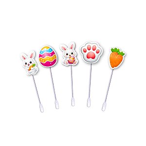 Kit 60 Topper Páscoa Sortidos Palitos decoração Enfeite Doce
