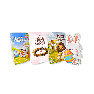 Kit 07 Porta bombom Páscoa Cristão lembrancinha Festa Igreja