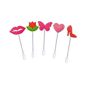 10 Topper Doce Tons Rosa Decoração Amor Comemorar Dia Mães