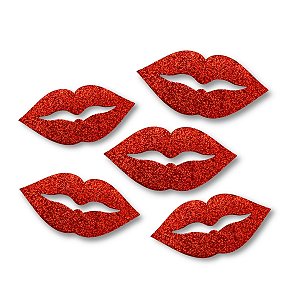 10 Aplique Lábios Boca Dia Mães/Namorados Enfeite Amor 10,0cm