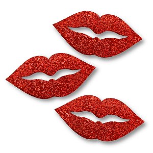 30 Aplique Lábios Boca Dia Mãe/Namorado Enfeite Amor 20,0cm