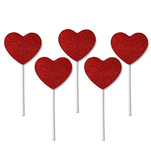 30 Topper Dia Mães/Namorados Coração Decoração Amor Bolo EVA