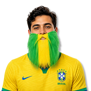 01 Barba Copa Mundo Torcedor Fantasia Torcida Jogo Bigode