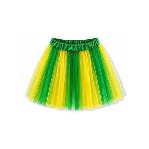 1 Saia De Tule Brasil Copa Mundo Festa Torcedor Fantasia