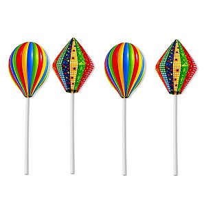 Topper Bolo Balões Coloridos Festa Junina Decoração Decorar