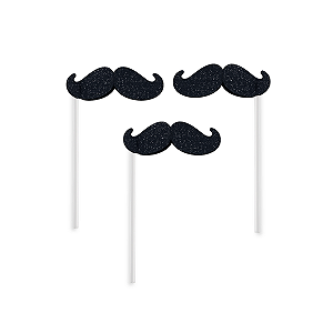 Palito Selfie Bigode Dia Pais Enfeite Decoração EVA Tematico