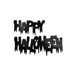 01 Painel Happy Halloween Enfeite Decoração Simples Letreiro