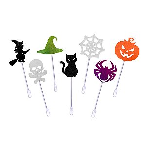 Topper Doce Enfeite Halloween Decoração EVA Temático Palito