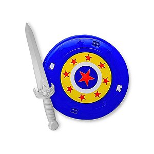 Kit Espada + Escudo Dia Crianças Heróis Brinquedo Infantil