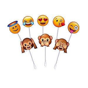 Kit Topper Doce Emoji Decoração Festa Comemoração