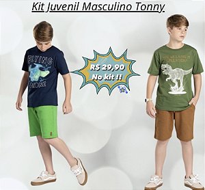 Kit C/ 15 Conj. Masculino Verão Premium Tony 10-12-14 anos.