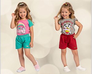 Kit C/ 18 Conj. Feminino Premium Candy  1-2-3 Anos.