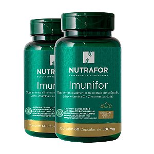 Kit 02 Imunifor (propolis+Alho+Vit C+Zinco) 500mg