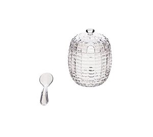 Açucareiro c/ colher de cristal Tress 210ml- Lyor
